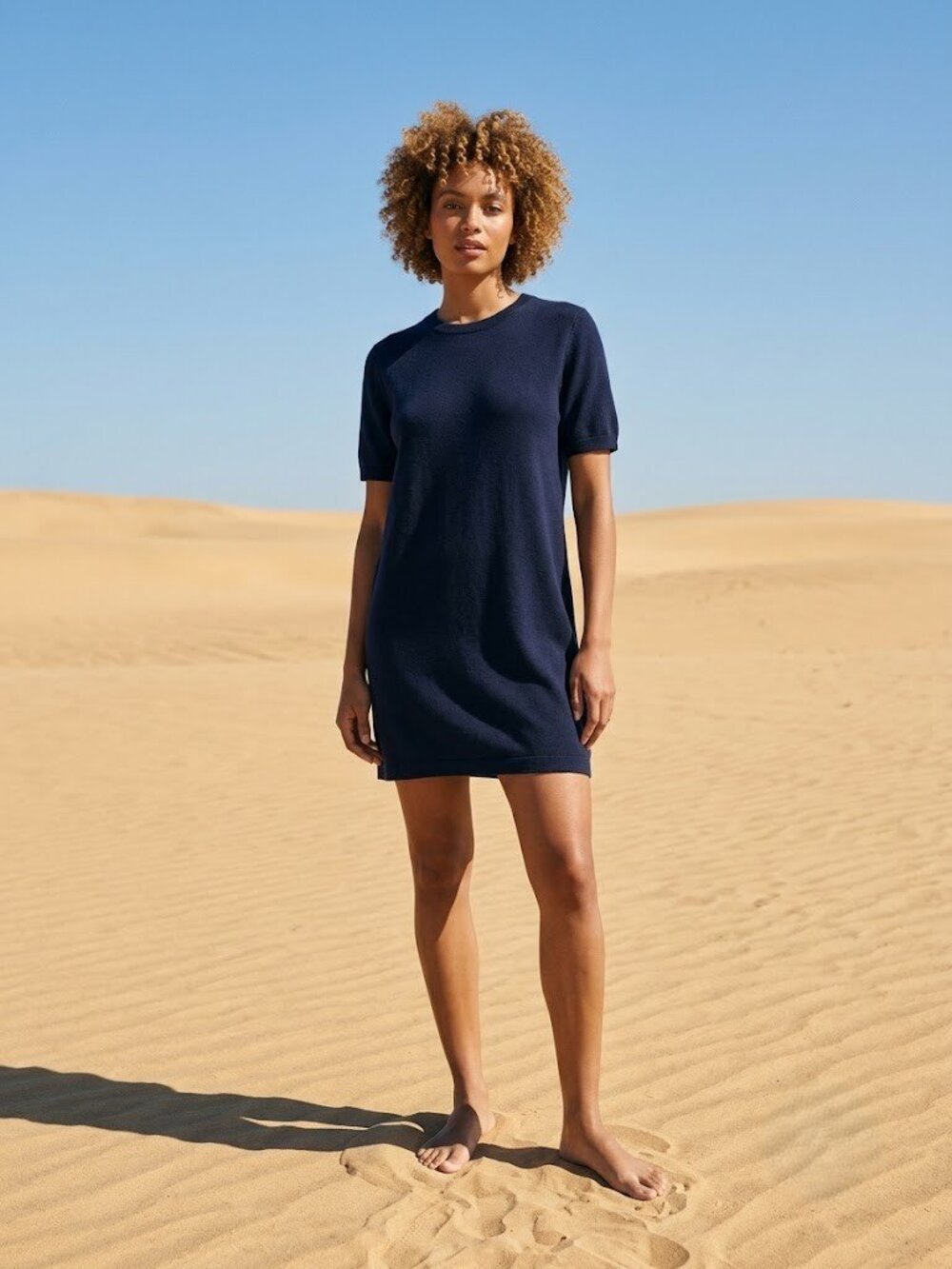NWT Reformation Bell Mini in Navy Blue Cashmere Sweater Dress S